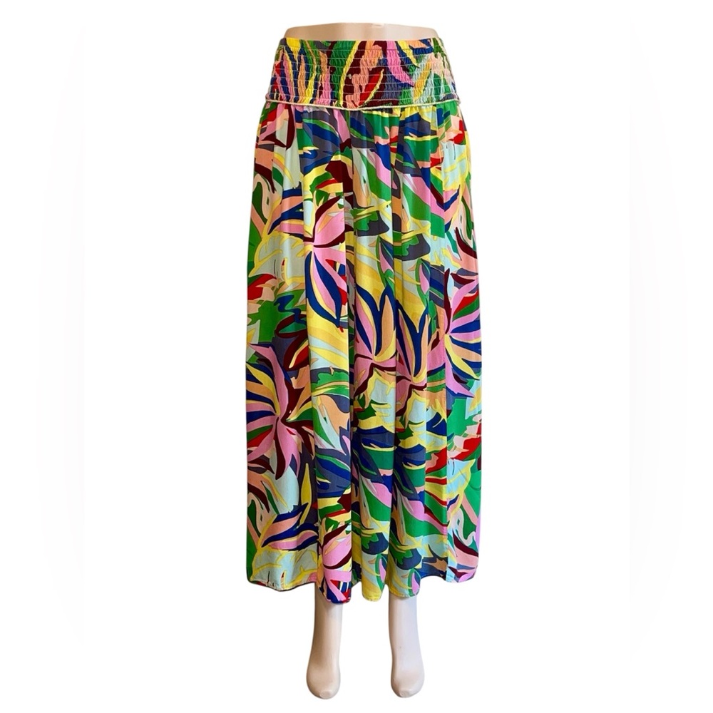 Wide Leg Floral Print Palazzo Pants in Multi